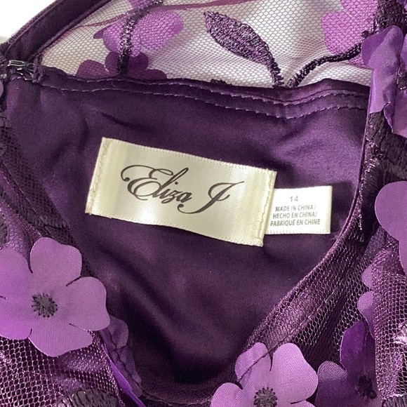 Eliza J Purple Sleeveless Maxi Gown for Weddings - Picture 11 of 12